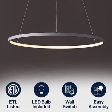 Brice Modern Contemporary Iron Integrated LED Pendant